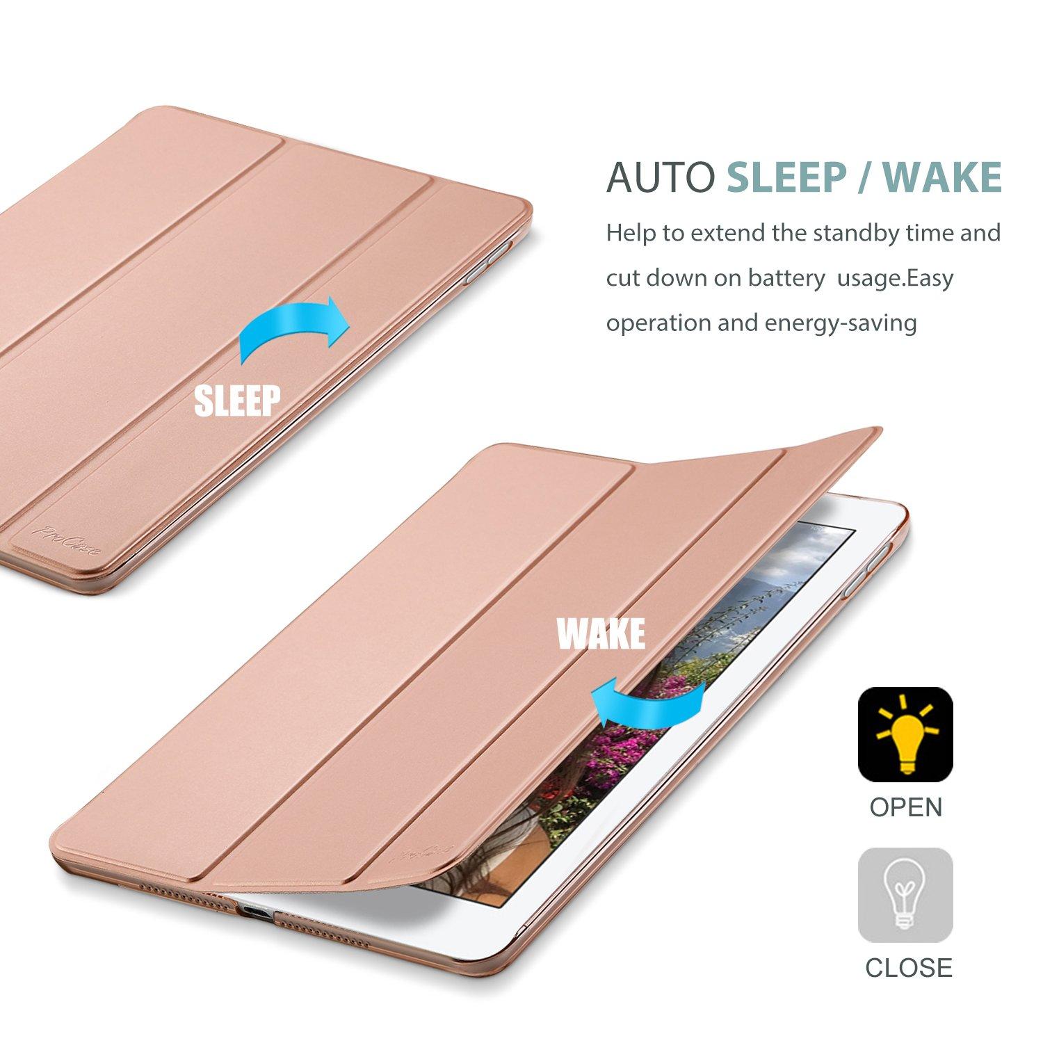 ProCase ProCase Smart Casefor 10.5 iPad Air 3rd Generation 2019 / iPad Pro 2017, Slim Stand Cover with Translucent Frosted Back for iPad Air 3 -Rosegold