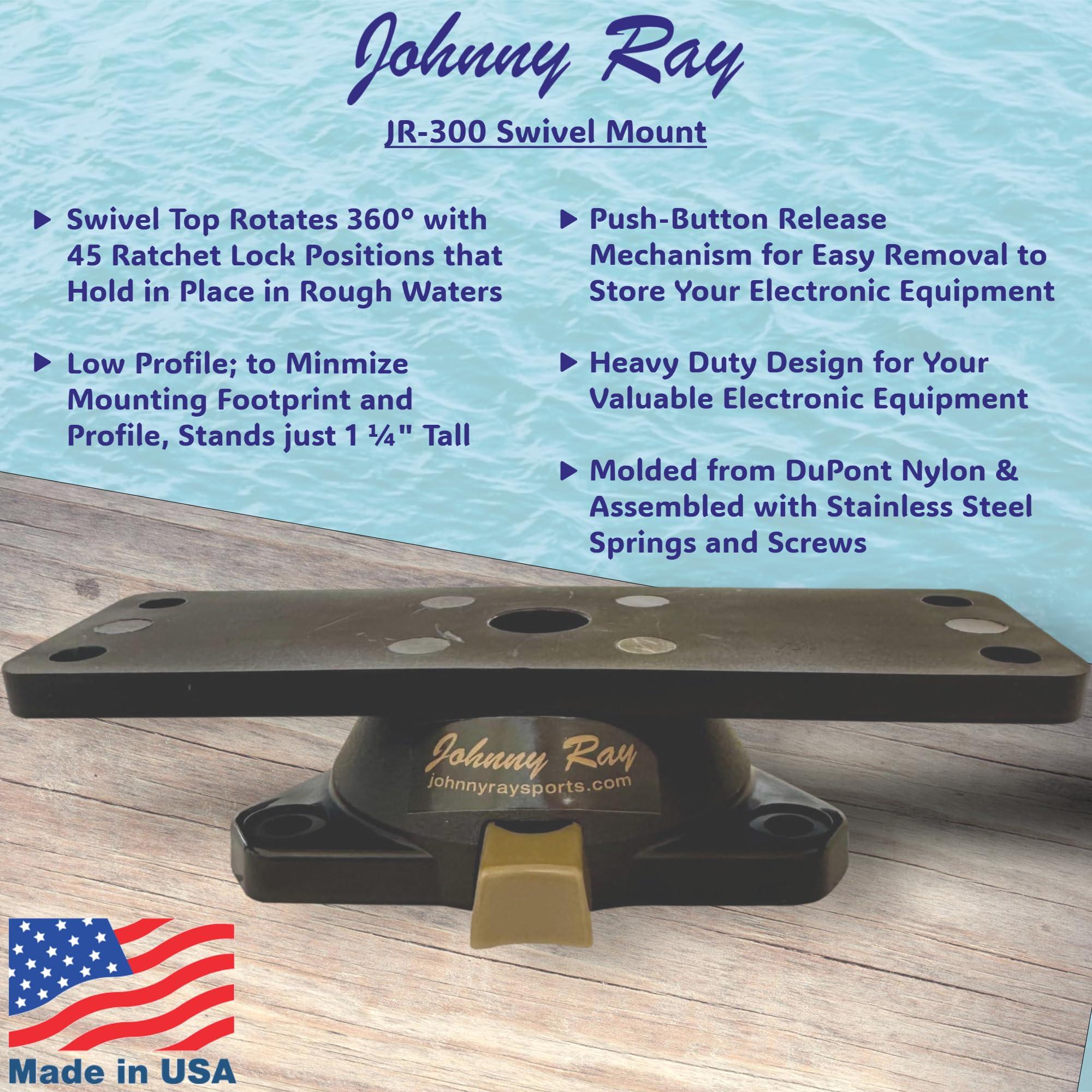 Johnny Ray Johnny Ray Fish Finder Mount, Portable Depth Finder Swivel Mount, Quick-Release Fishfinder Bracket, Marine Sonar and Electronics Mounting Equipment (JR-300)