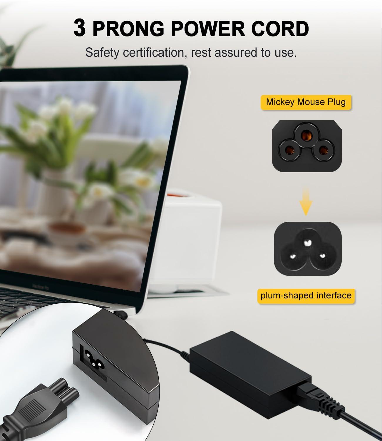 LitStar AC Power Cord for LG TV 32" 39" 40" 42" 44" 47" 49" 50" 55" 60" 65" Inch Smart LED LCD HD TV 3 Prong Power Cable Replacement 6 Feet