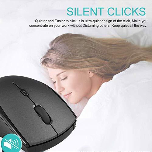 Huifen Huifen Type C Wireless Mouse, USB C Gaming Wireless Mice 2.4G Silent Ergonomic with 3 DPI Levels Compatible with Samsung Chromebook, Google Pixelbook, Dell, HP OMEN, More Device (Black)