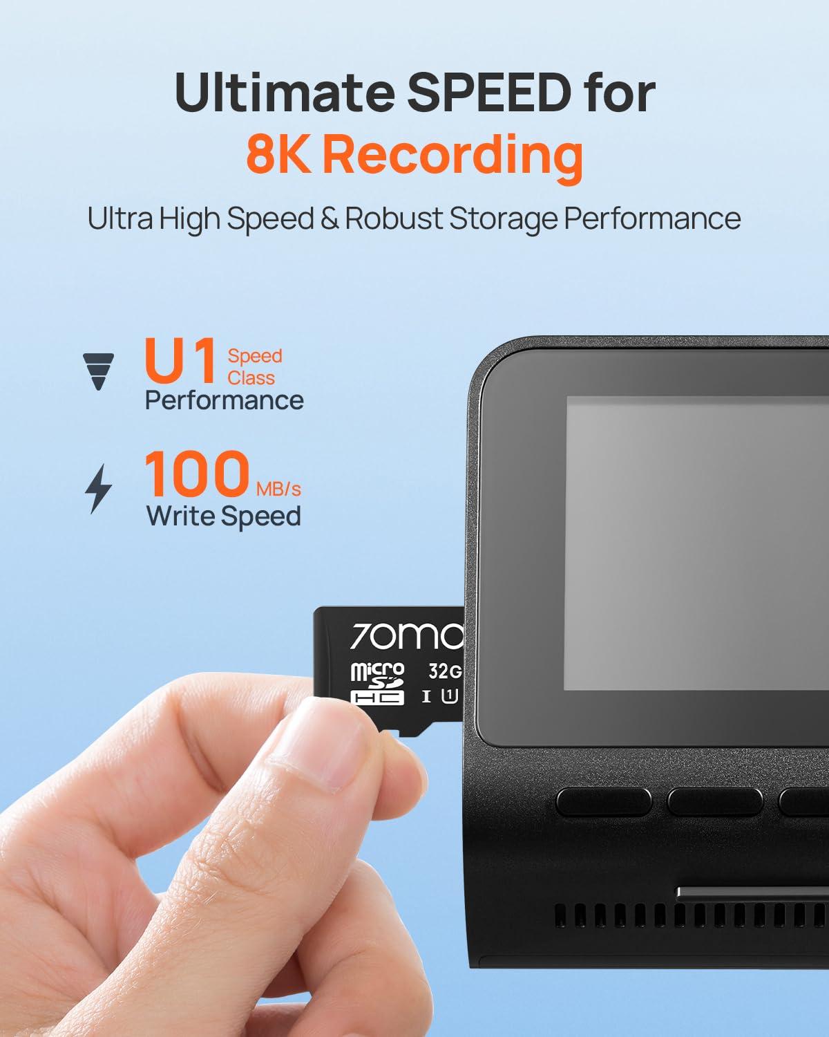 70mai 70mai Front Dash Cam A500S+ 32GB Card 1944P UHD with Sony IMX335, Built-in WiFi GPS Smart Dash Camera for Cars, Optional Rear Dash Cam, ADAS, 2\'\' IPS LCD Screen, 140 Wide Angle, WDR, Night Vision