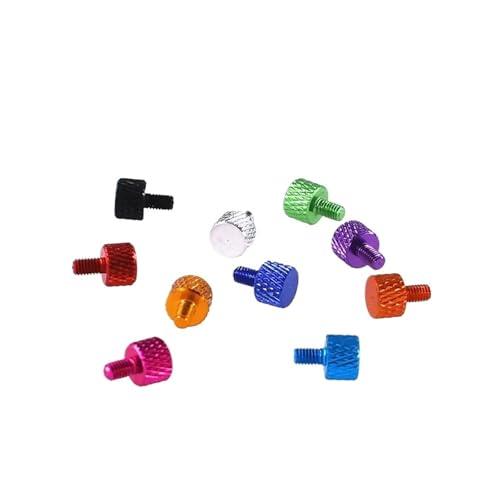 OLLWBYDM 1Pcs -20Pcs M3x4mm/5mm Colourful Aluminum Knurled Head Computer Case Screw Hand Tighten Thumb Screws (Color : Orange, Size : M3x5mm 5PCS)