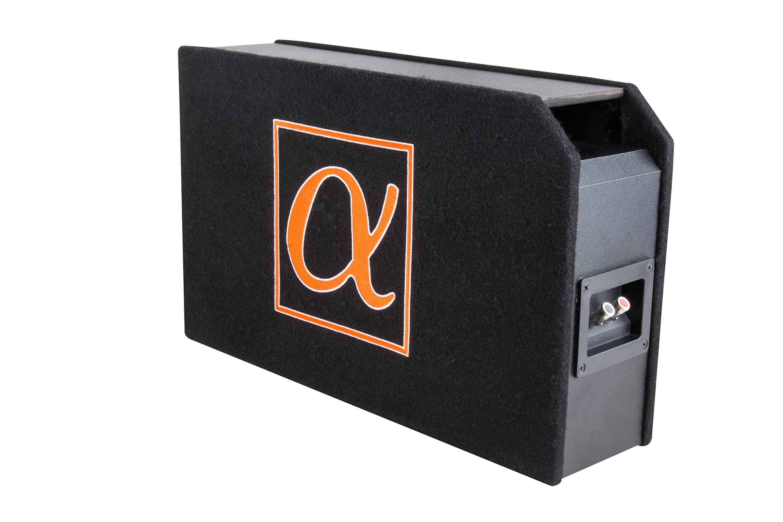 Alphasonik Alphasonik Dynamis DCP8 8 inch 1000 Watts 4-Ohm Shallow Mount Flat Enclosed Sub woofer in Ported Vented Box for Tight Spaces in Cars and Trucks, Slim Thin Loaded Subwoofer Custom Port Bass Enclosure