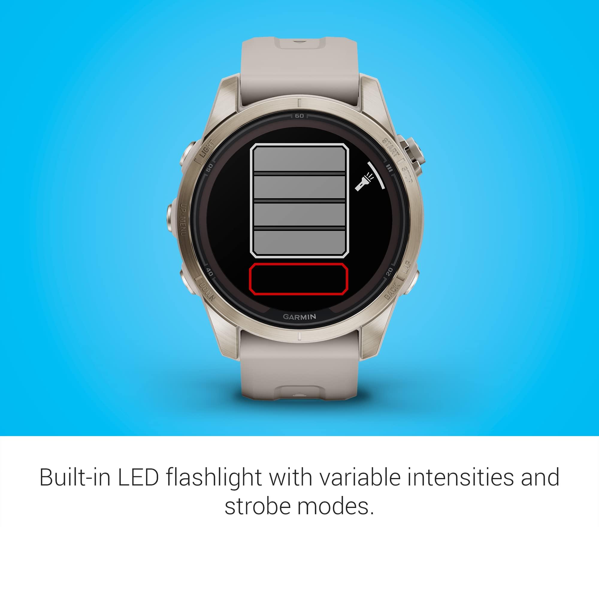 Garmin Garmin fnix 7S Pro Sapphire Solar, Multisport GPS Smartwatch, Built-in Flashlight, Solar Charging Capability, Sand