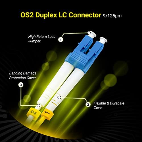 NewYork Cables NewYork Cables 5M OS2 LC to LC Fiber Patch Cable | Single Mode Duplex Corning 9/125 LC to LC Jumper Cord | High Speed LC LC Fiber Optic SMF 5 Meter (16.4ft) | LC-LC Singlemode Network Cable (Yellow)