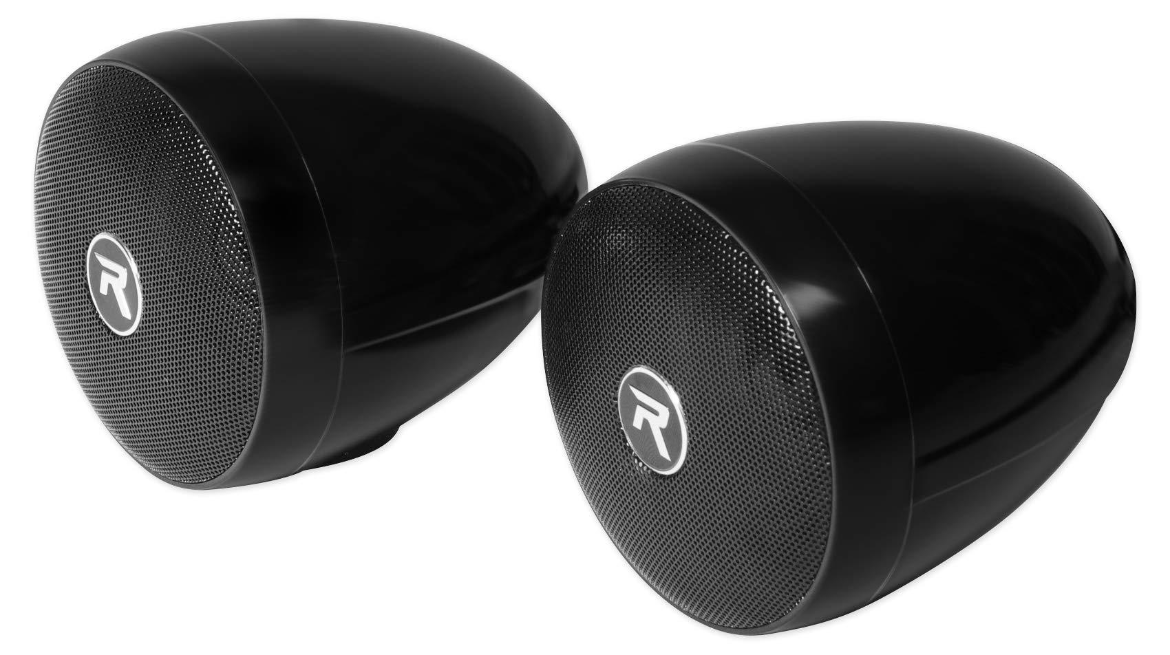 Rockville Rockville rocknride (2) RockNRide 3" Powered Bluetooth Metal Motorcycle Handlebar Speakers, Black