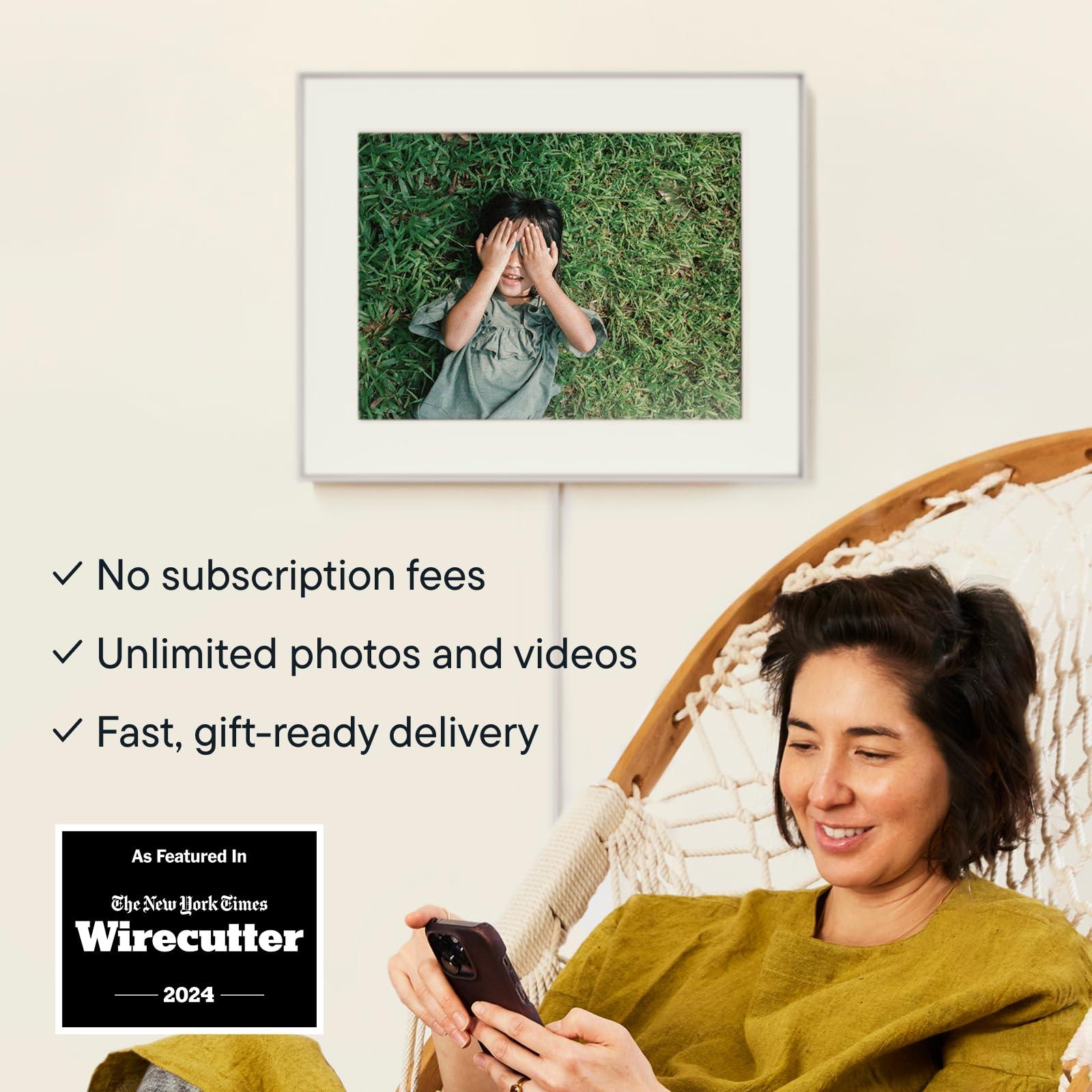 AURA Aura Walden 15\" WiFi Digital Picture Frame | Wirecutter\'s Best Digital Frame for Gifting | Send Photos from Your Phone | Quick, Easy Setup in Aura App | Free Unlimited Storage | White Clay