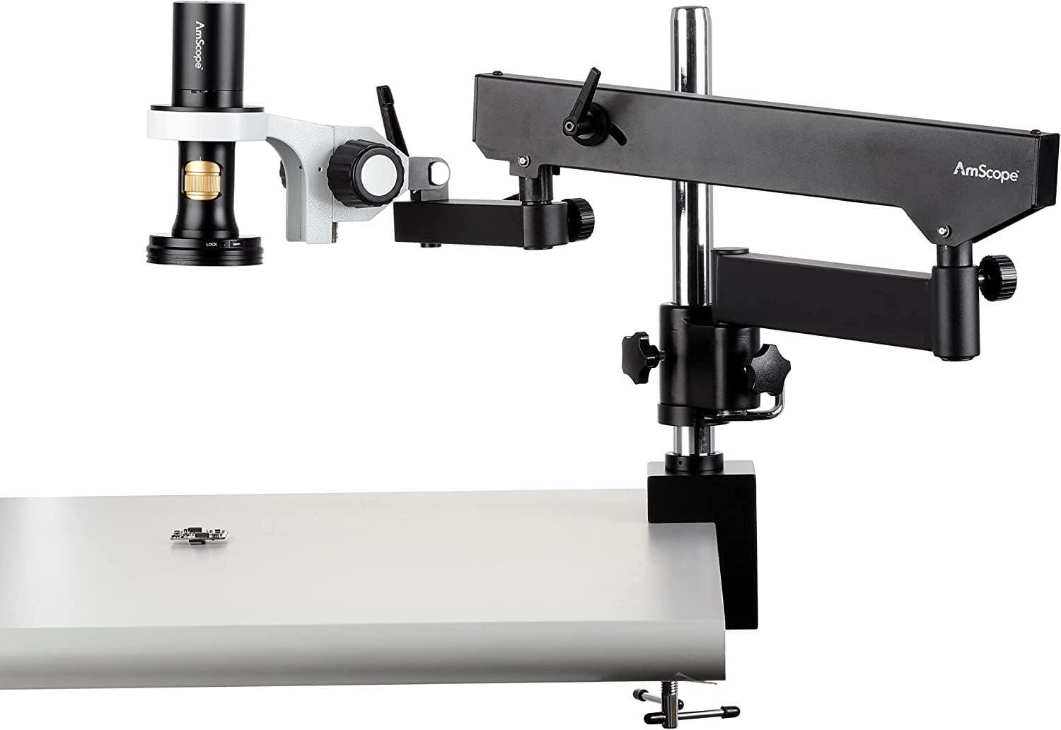 AmScope AmScope - 1080p HDMI All-in-One Digital Microscope with Zoom Optics on Articulating Arm with Pillar - DM756H2D-APC