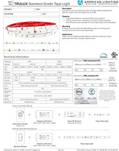 American Lighting American Lighting STL-WW-33 Trulux Standard Grade Indoor Single Color Tape Light Kit, 32.8-feet, Warm White