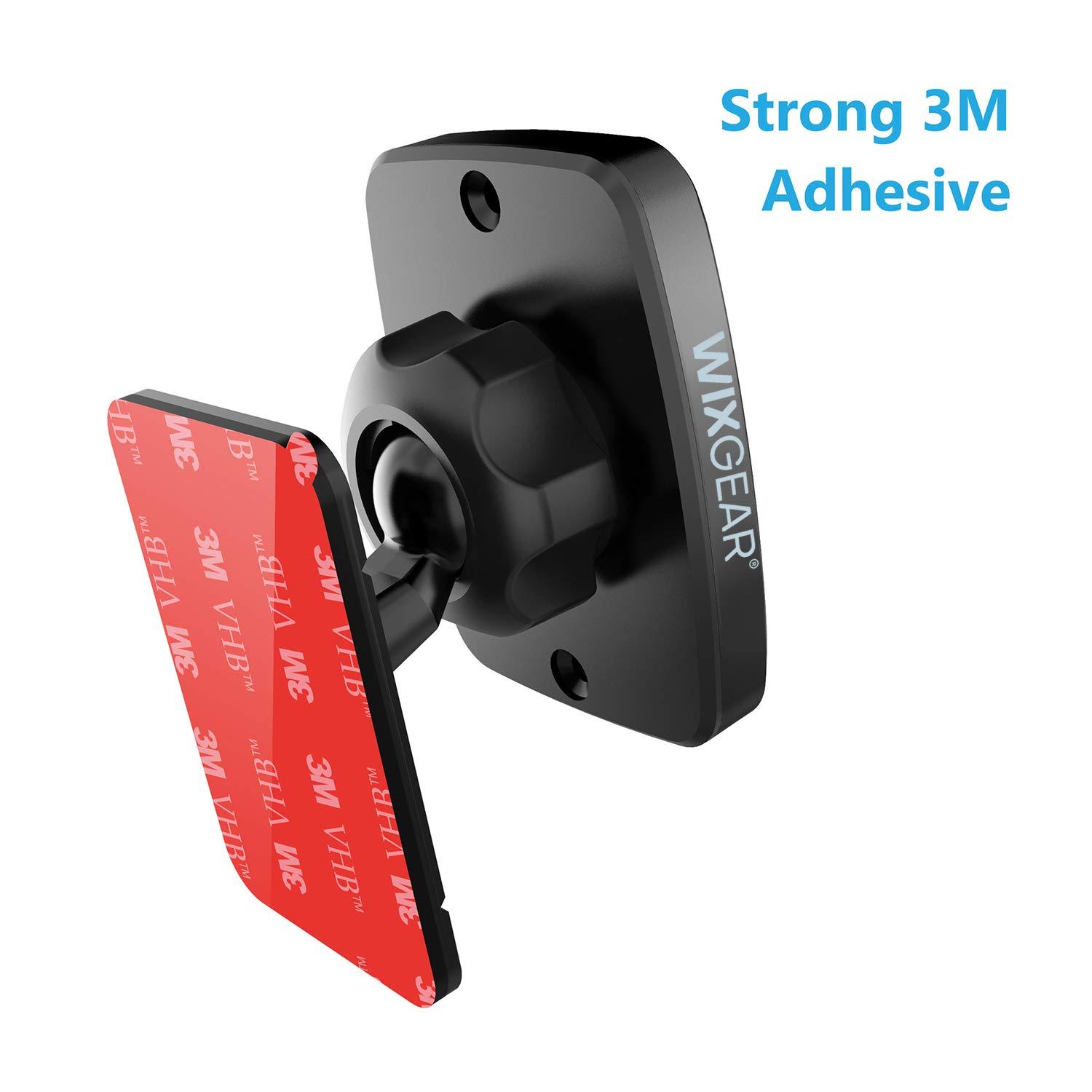 WixGear WixGear Magnetic Phone Car Mount, Universal Stick On Dashboard Magnetic Car Mount Holder, for Cell Phones and Mini Tablets with Fast Swift-snap Technology, (Rectangle Stronger Design)