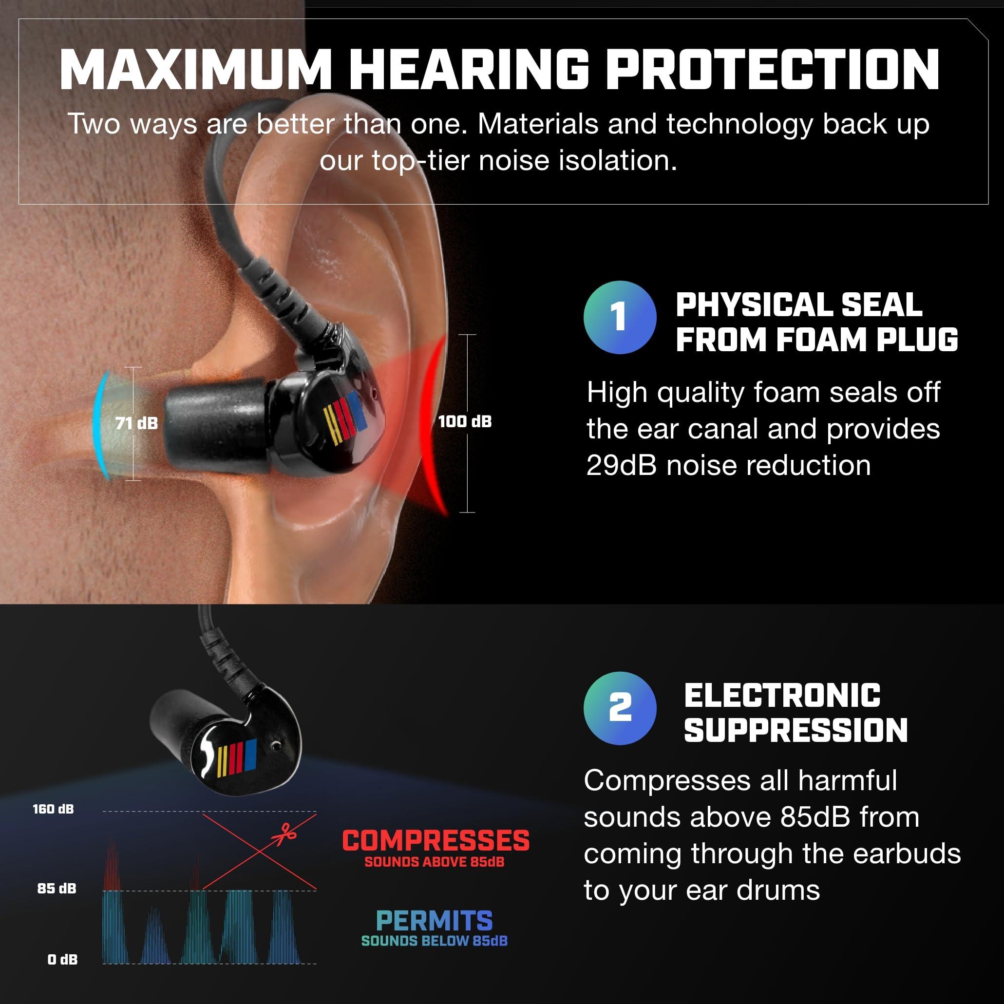 AXIL AXIL GS Extreme NASCAR 2.0 Shooting Ear Buds Hearing Enhancement & Noise Isolation Bluetooth Earbuds w/Dynamic Speakers 25-Hour