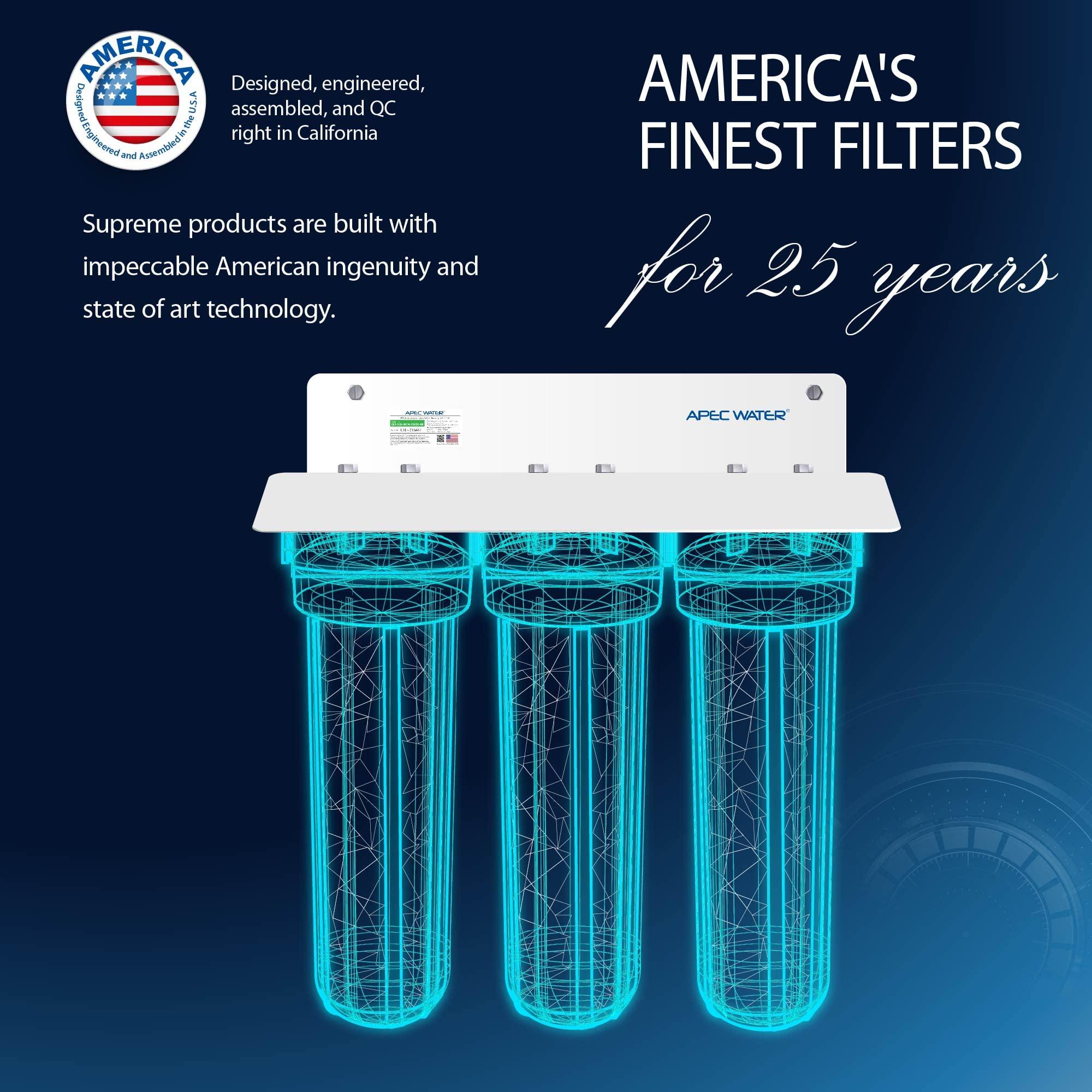 APEC Water Systems APEC 3-Stage Whole House Water Filter System with Iron, Sediment and Chlorine Filters (CB3-SED-IRON-CAB20-BB)