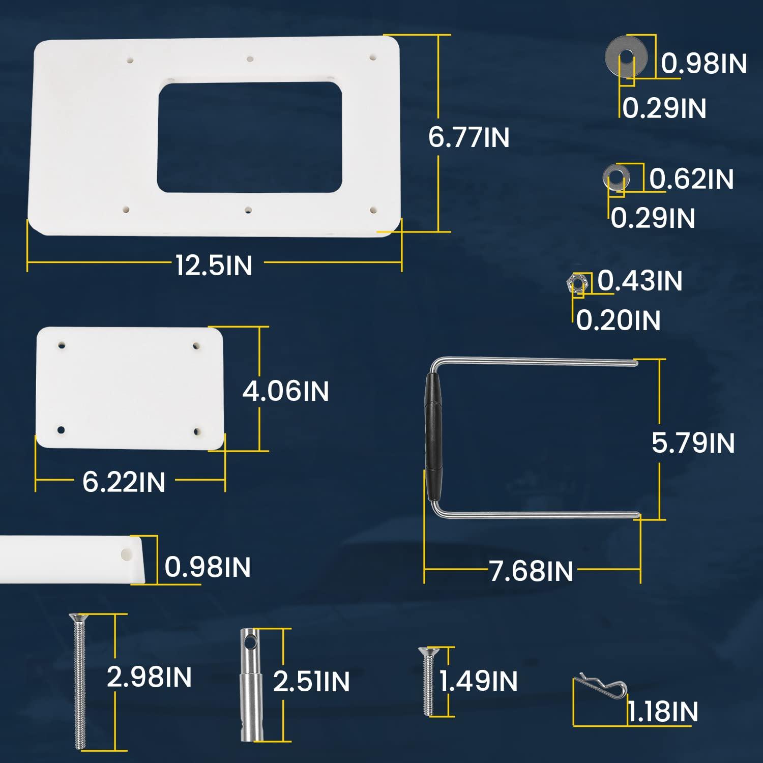 Sunluway For Minn Kota Quick Release Bracket RTA 17 1854017 Compatible with Riptide Terrova, Ulterra, PowerDrive V2, Deckhand 40 Motor, for Riptide Electric Steer Trolling Motor Mount Plate, White