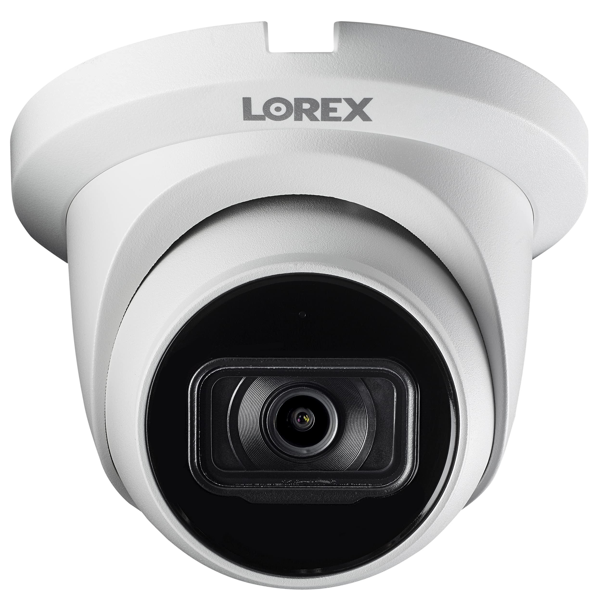 Lorex Lorex Fusion 4K Metal Bullet Camera PoE Wired Home Security Add-On Camera - Motion Detection, Color Night Vision, Long Range IR, Weatherproof, Ultra HD Indoor & Outdoor Surveillance (White Dome)