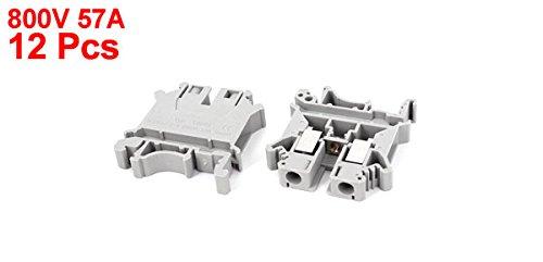 uxcell uxcell 800V 57A 6mm2 UK6N Plastic DIN Rail Terminal Block Gray 12 Pcs