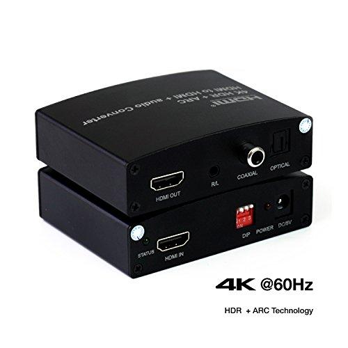 Expert Connect Expert Connect | HDMI Audio Extractor | 4K/2K@60Hz, HDMI 2.0, HDCP 2.2 | Coaxial/Optical (SPDIF/Toslink) / 3.5mm Stereo Jack | Splits HDMI Input to HDMI Video + Digital Audio/Analog Audio Output