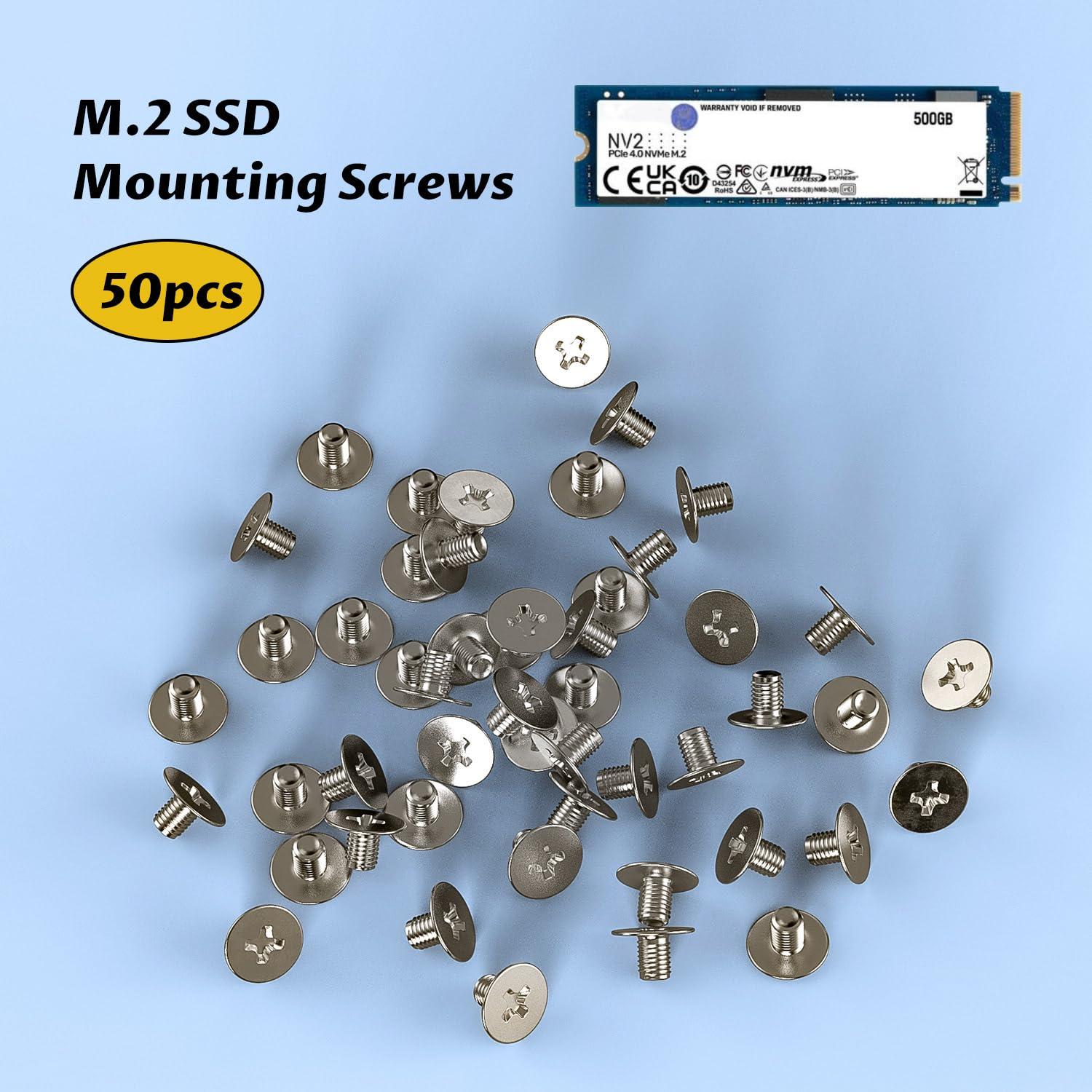 WLXTREE M.2 SSD Mounting Screws Kit,50PCS PCIE NVME M.2 Screws for M.2 NVME SSD Mounting