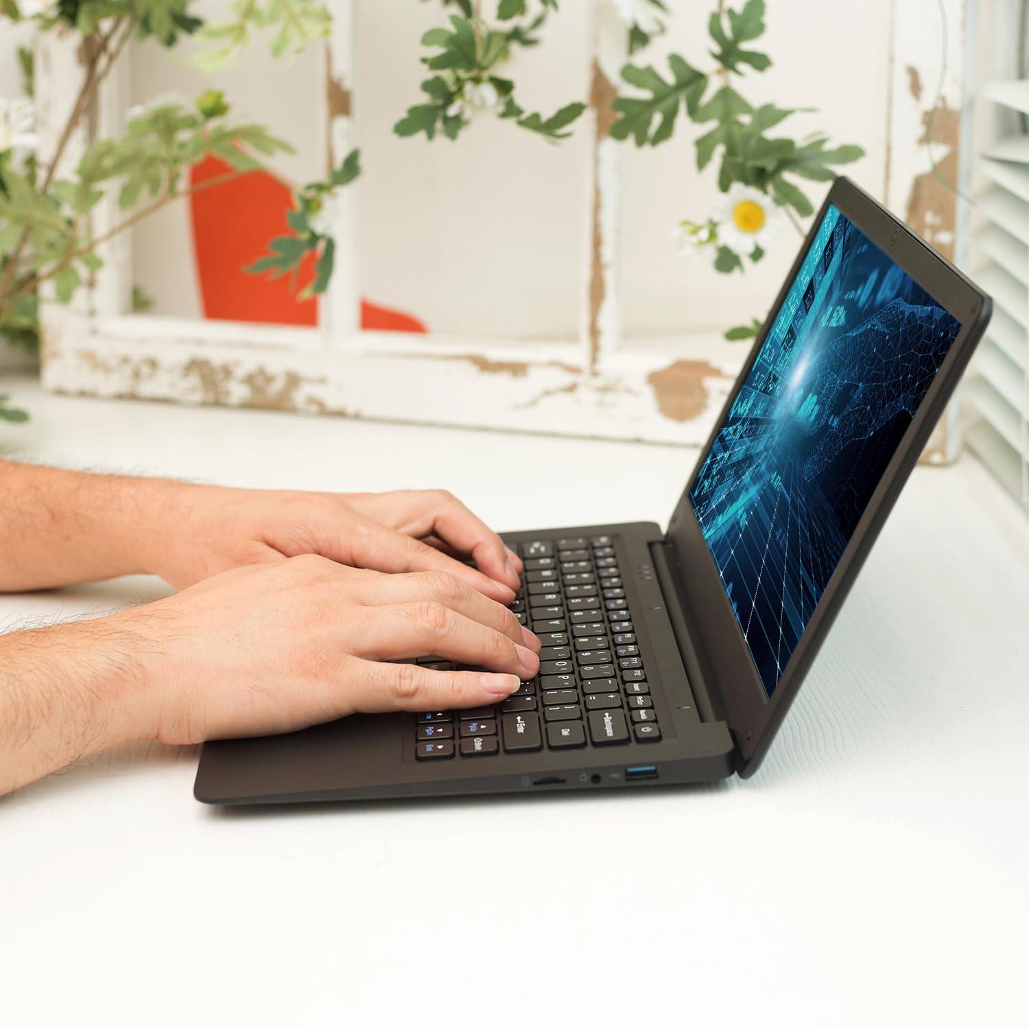 Goldengulf Laptop Computer Mini 10 Inch Quad Core Powered by Android 12 Netbook 64GB Small Computer with WiFi Webcam Bluetooth,Charger Mouse Included,Suitable for Children and Students, 4 Color Options (Blue)