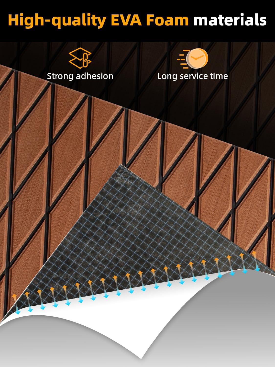 FOCEAN FOCEAN Boat Flooring EVA Foam Boat Decking Marine Mat Non-Slip Self-Adhesive Flooring Sheet for Motorboat Kayak Surfboard Garden Flooring Swimming Pools, 75\'\'x 28\'\', Brown with Black Lines