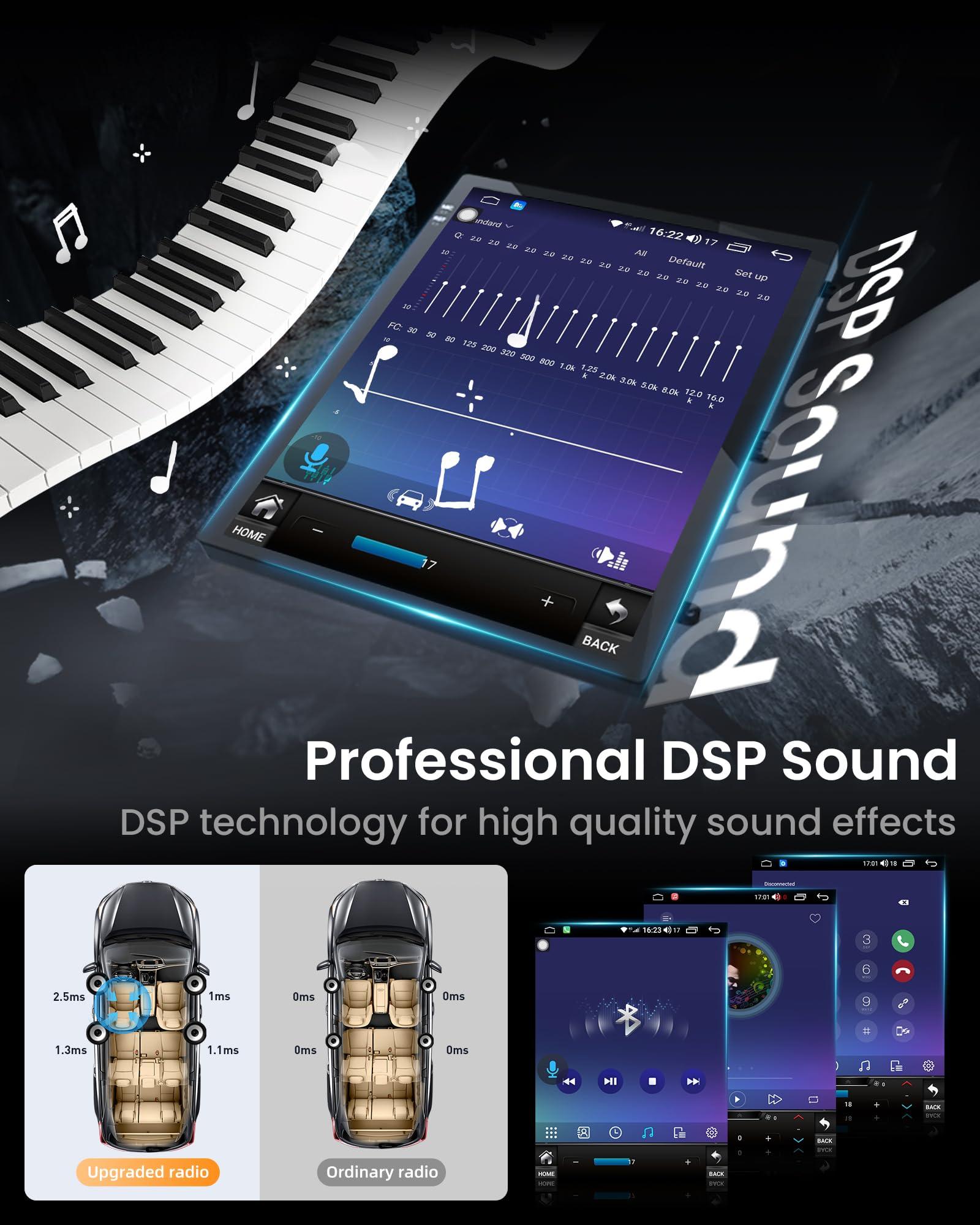 Fortdows 10.4 inches Android12(2+32GB) Car Stereo Ford Focus Car Stereo Radio Upgrade 2012-2018 with Touch Screen 1024 * 768 DSP Auto Stereo Radio with GPS Bluetooth WiFi, Backup Camera