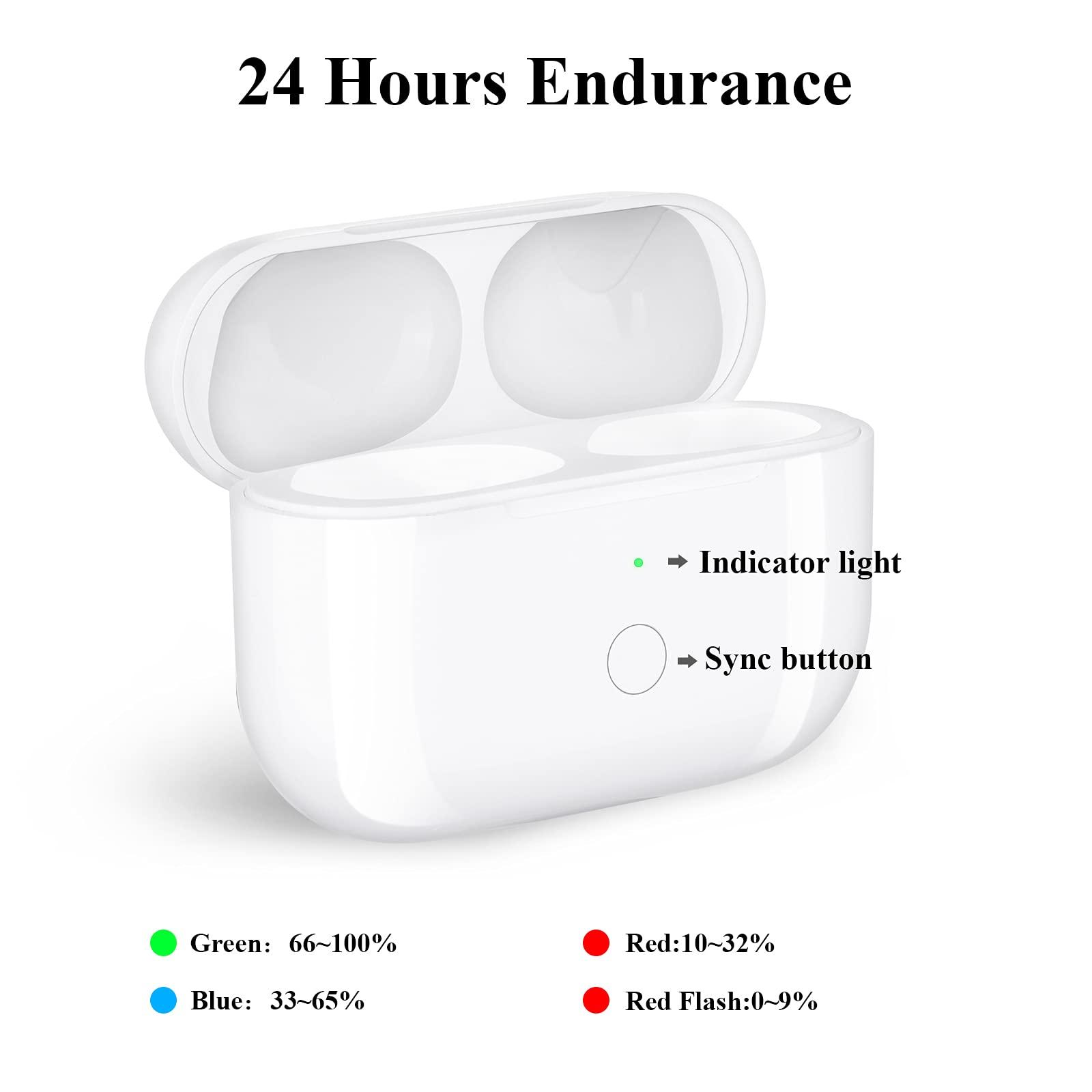 Pennant Patches Wireless Charging Case Compatible for AirPod Pro, Charger Case Replacement for Air Pod Pro with Bluetooth Pairing Sync Button