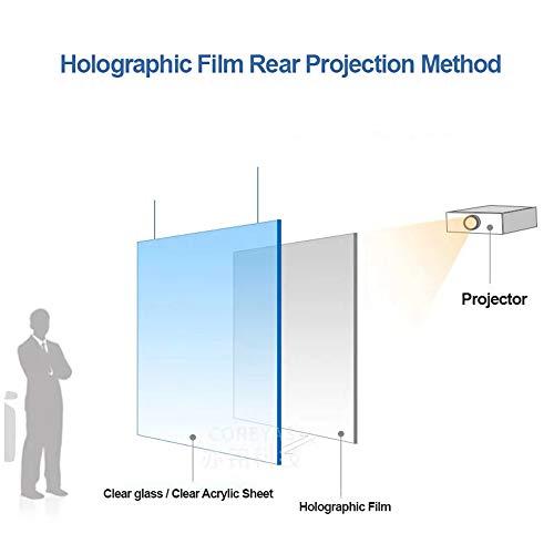 SW Holographic Rear Projection Film Self Adhesive Projector Sticker for Home Cinema, Exhibition Conference and Office Presentation, White, 60Inchx20Inch