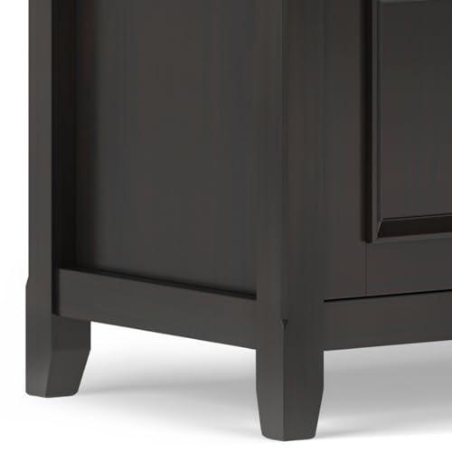 SIMPLIHOME SIMPLIHOME Amherst Solid Wood 72 inch Wide Transitional TV Media Stand in Hickory Brown for TVs up to 80 inches for The Living Room and Entertainment Center