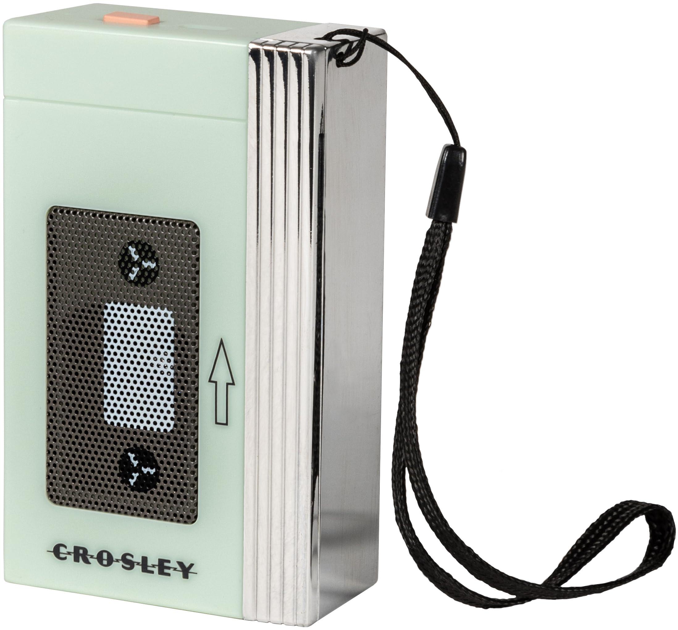Crosley Crosley CR3047A-MT Mini Retro 80\'s Portable Bluetooth Speaker, Wireless with Microphone, Vintage, Mint
