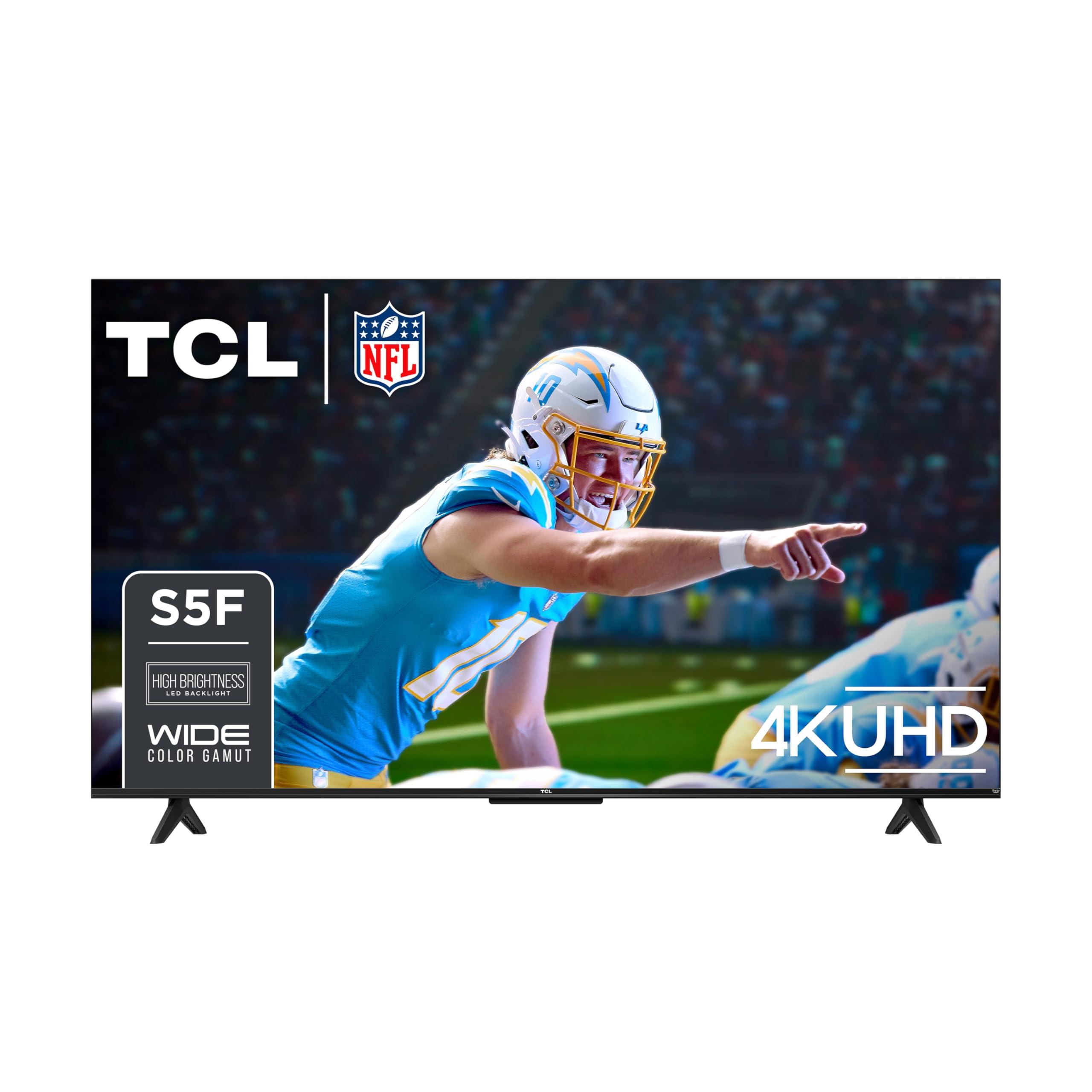 TCL TCL 50-Inch Class S5 UHD 4K LED Smart TV with Fire TV (50S551F, 2024 Model), Dolby Vision, HDR PRO+, Dolby Atmos, Alexa Built-in with Voice Remote, Apple AirPlay 2 Compatibility, Streaming Television
