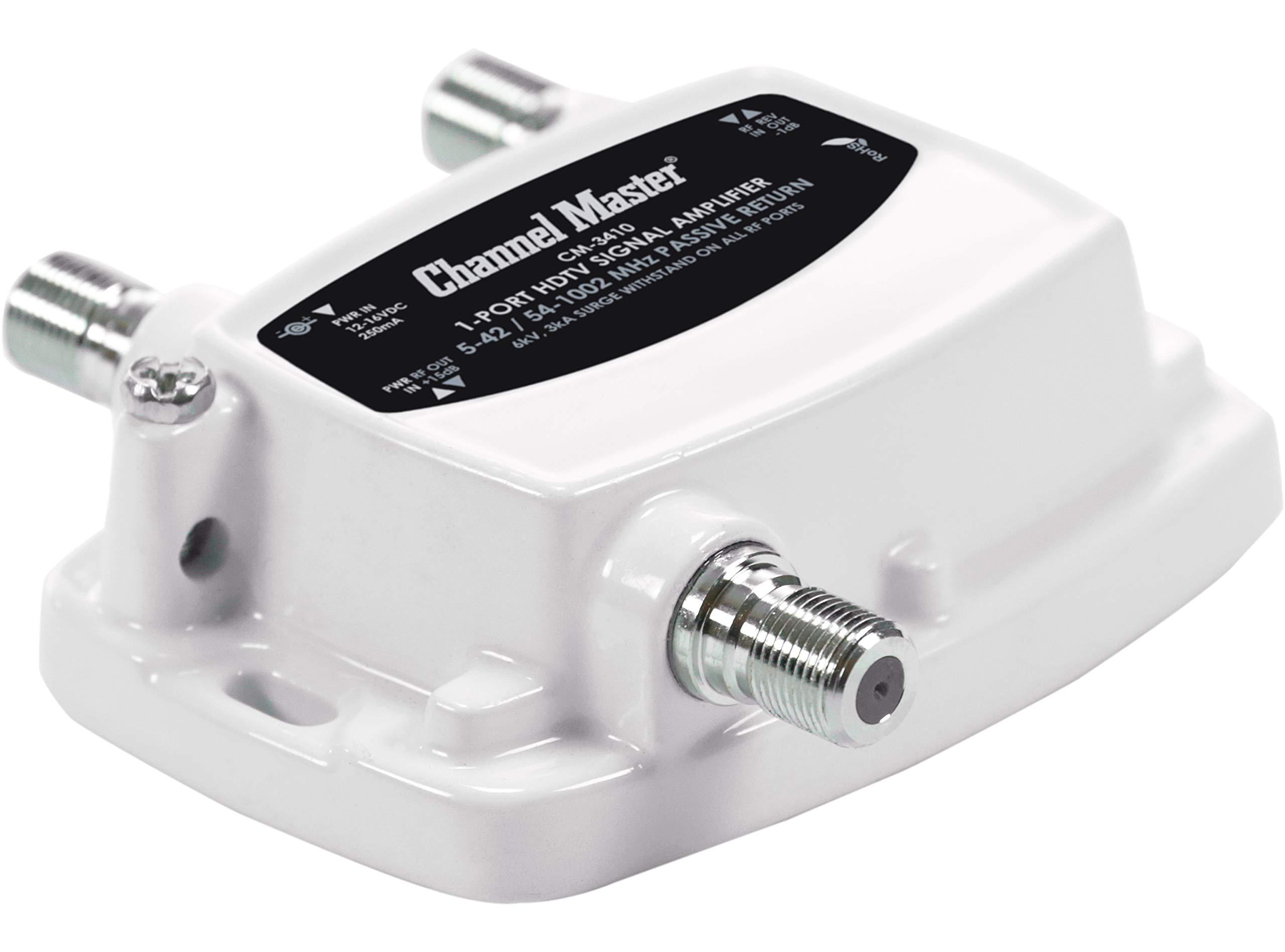 Channel Master Channel Master Ultra Mini TV Antenna Amplifier, TV Antenna Signal Booster for Improving Antenna or Cable TV Signals to a Single Television (CM-3410),White