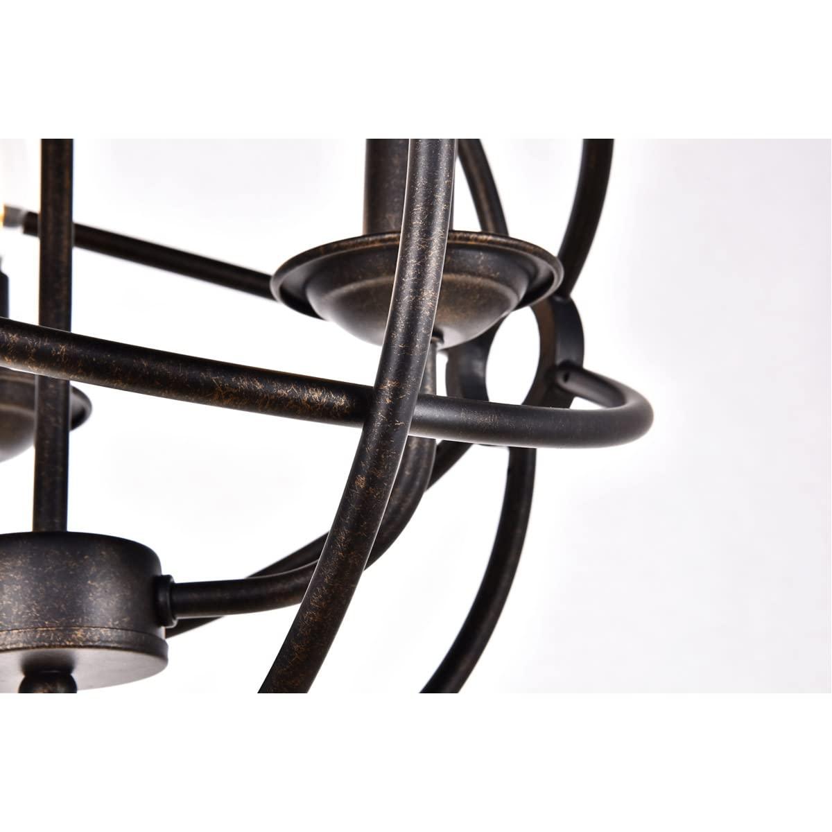 Elegant Lighting Elegant Lighting Octavia Collection 3 Light Pendant Lamp in Dark Brown Finish - 14\" D x 15\" H