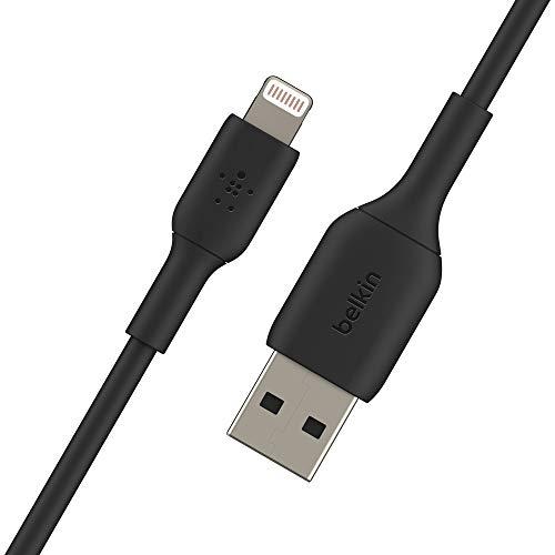 Belkin Belkin Lightning Cable (Boost Charge Lightning to USB Cable for iPhone, iPad, AirPods) MFi-Certified iPhone Charging Cable (9.8ft/3m, Black), CAA001bt3MBK