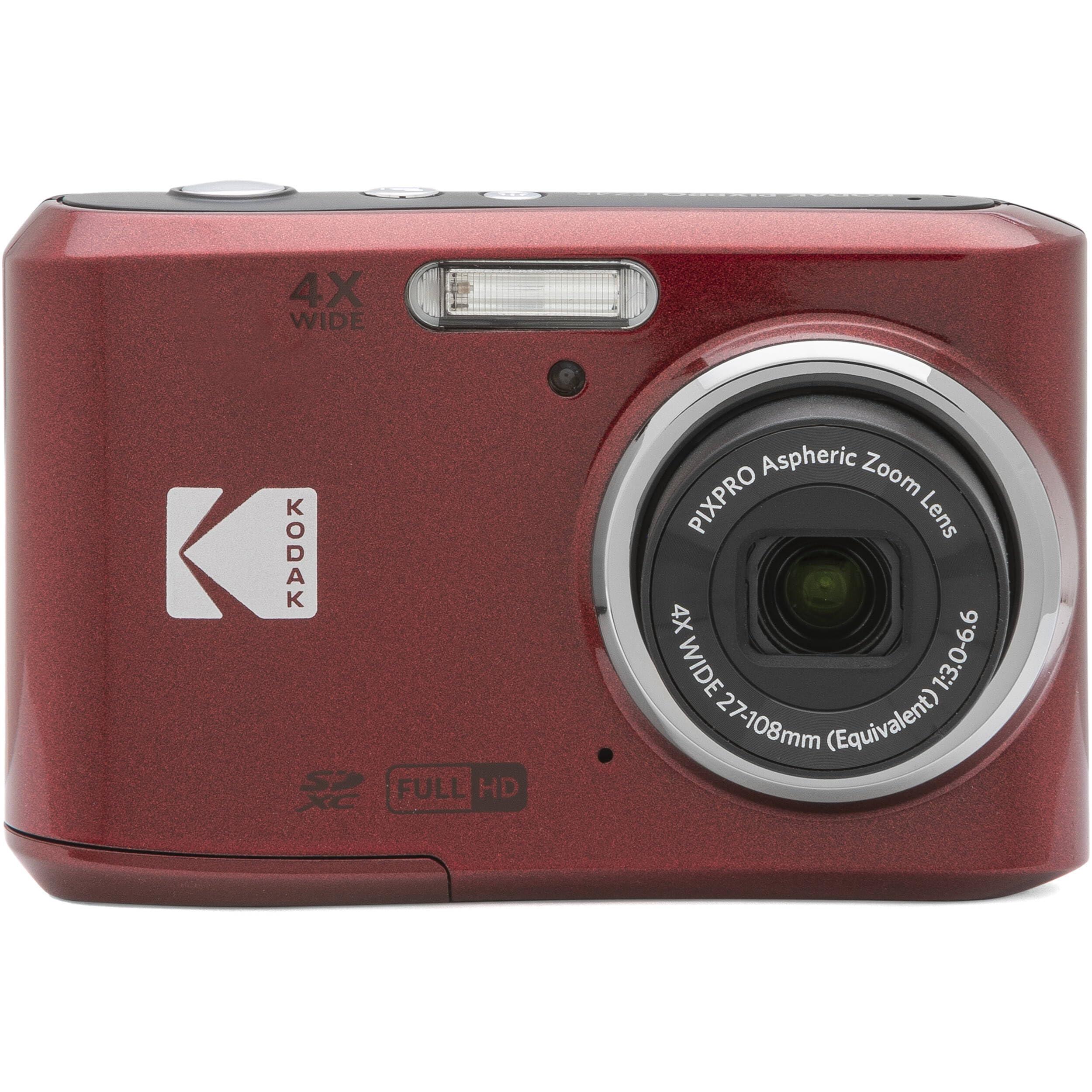 The Imaging World Kodak PIXPRO FZ45 16MP Digital Camera 4X Optical Zoom 27mm Wide Angle 1080P Full HD Video 2.7" LCD Camera (Red) + 64GB Card and Reader + Case + Memory Wallet + Tripod + Cleaning Bundle