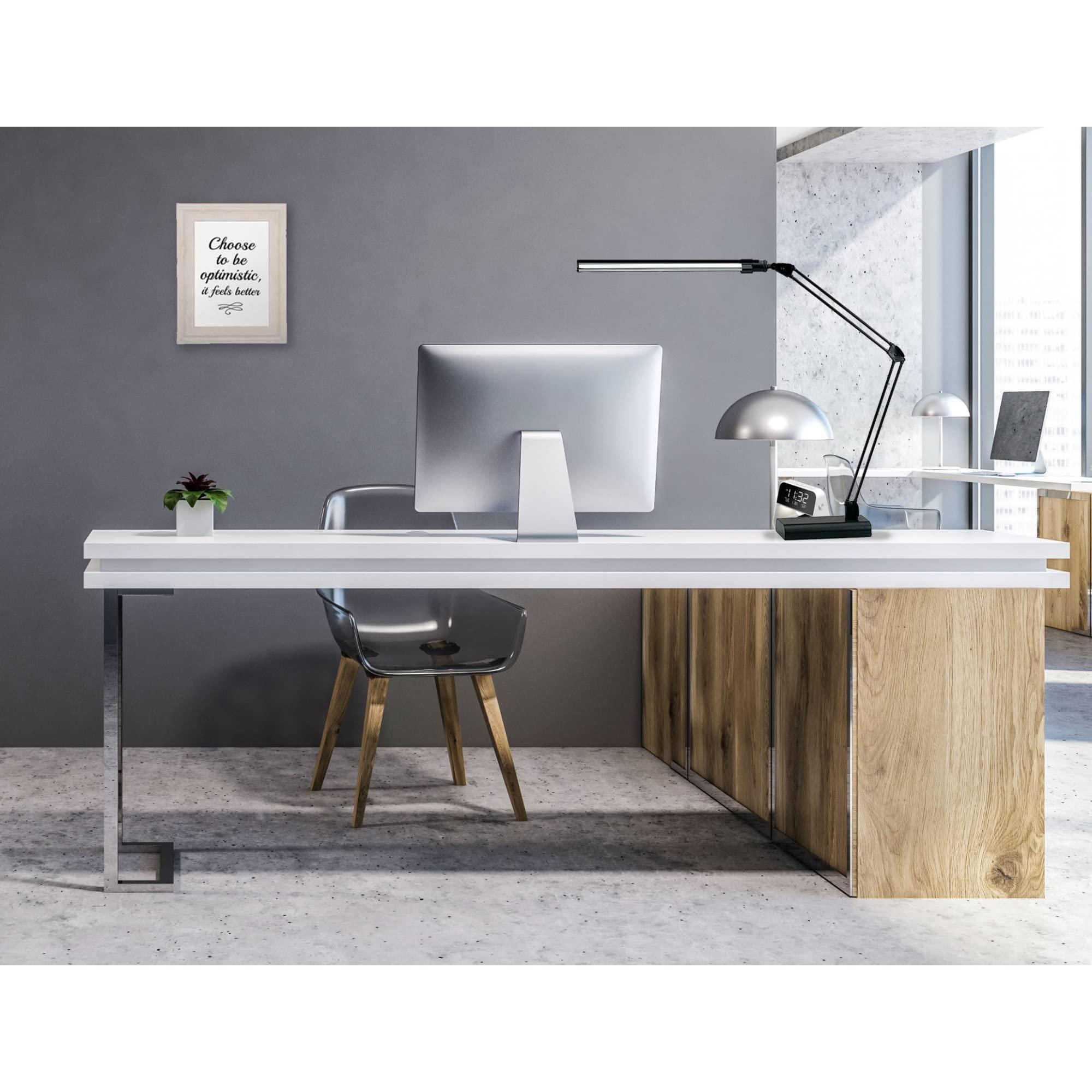 Realspace Realspace Architect Desk Lamp, Adjustable, 21-1/2\"H, Black/Silver