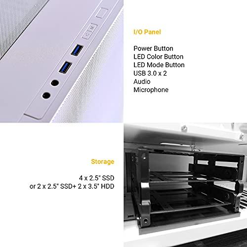 Lian Li LIAN LI Mesh Airflow ATX PC Case Gaming Computer Case Mid-Tower Chassis with 3 ARGB PWM Fans Pre-Installed, Mesh Front Panel, Tempered Glass Side Panel, Water-Cooling Ready(LANCOOL 205 MESH, White)