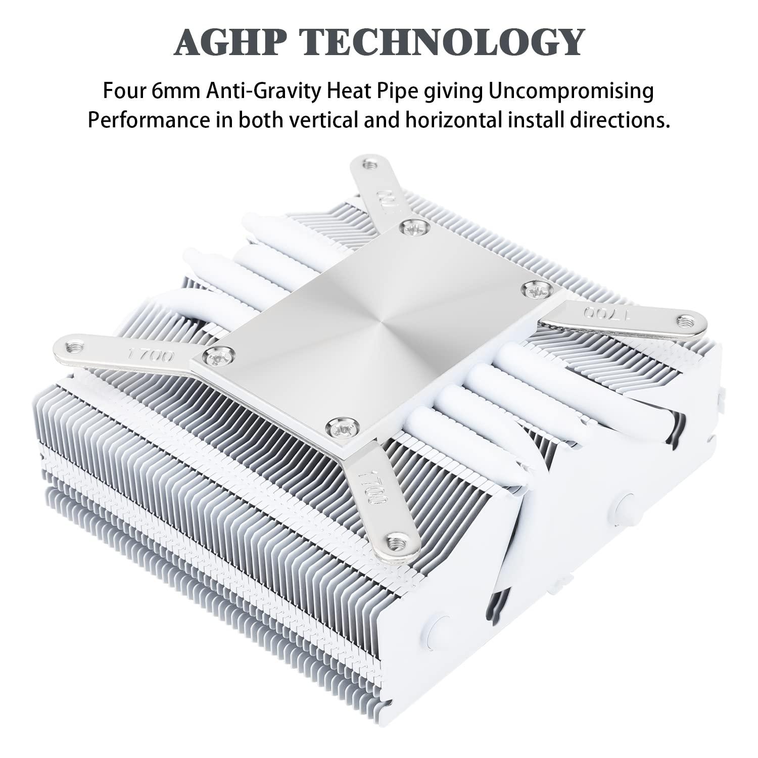 Thermalright Thermalright AXP90-X53 White Low Profile CPU Air Cooler, 53mm Height, TL-9015W Slim PWM CPU Fan, AGHP 3.0 Technology, ITX Heatsink Cooler, for AMD:AM4 AM5/Intel 1150/1151/1155/1156/1200/1700