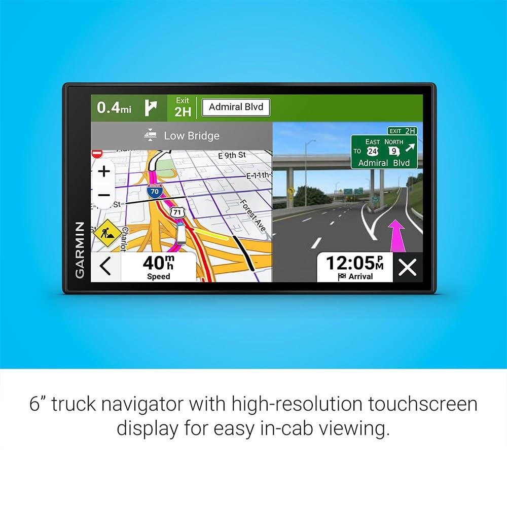 Garmin Garmin 010-02923-00 dezl OTR620 6 inch GPS Truck Navigator, Custom Truck Routing, Satellite Imagery | Official USA Partner Model | Bundle with 2 YR CPS Enhanced Protection Pack