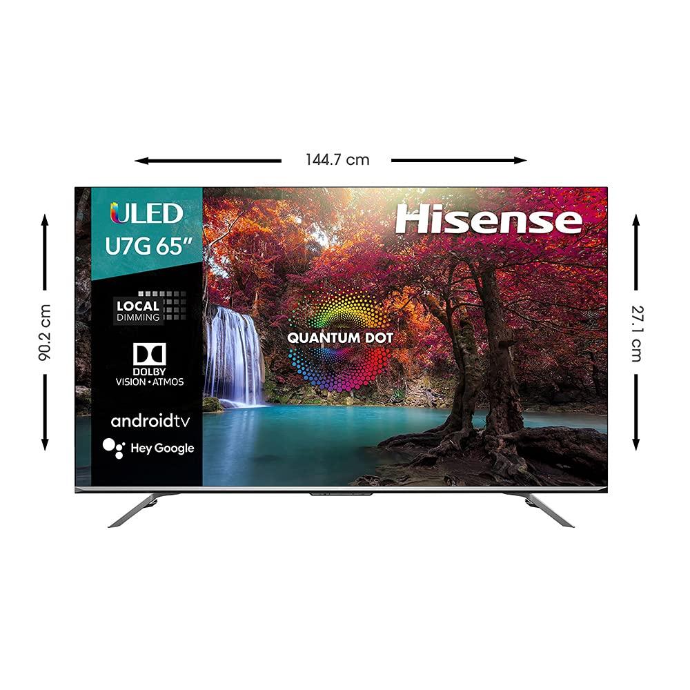 Hisense Hisense ULED Premium 65U7G QLED Series 65-inch Android 4K Smart TV with Alexa Compatibility, 1000-nit HDR10+, Dolby Vision & Atmos, 120Hz, HDMI 2.1, Game Mode Pro