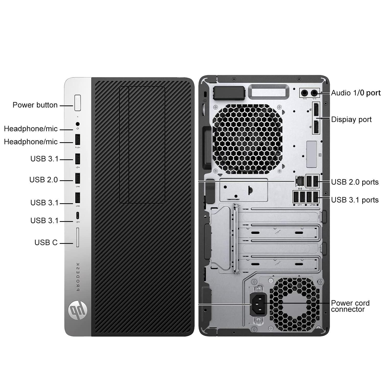 HP HP ProDesk 600 G3 Mini Tower Desk top PC i7-7700 Up to 4.20GHz 32GB RAM 1TB SSD + 1TB HDD HDMI Built in Wi-Fi & BT DVD-RW Dual Monitor Support Wireless Keyboard & Mouse Windows 11 Pro (Renewed)
