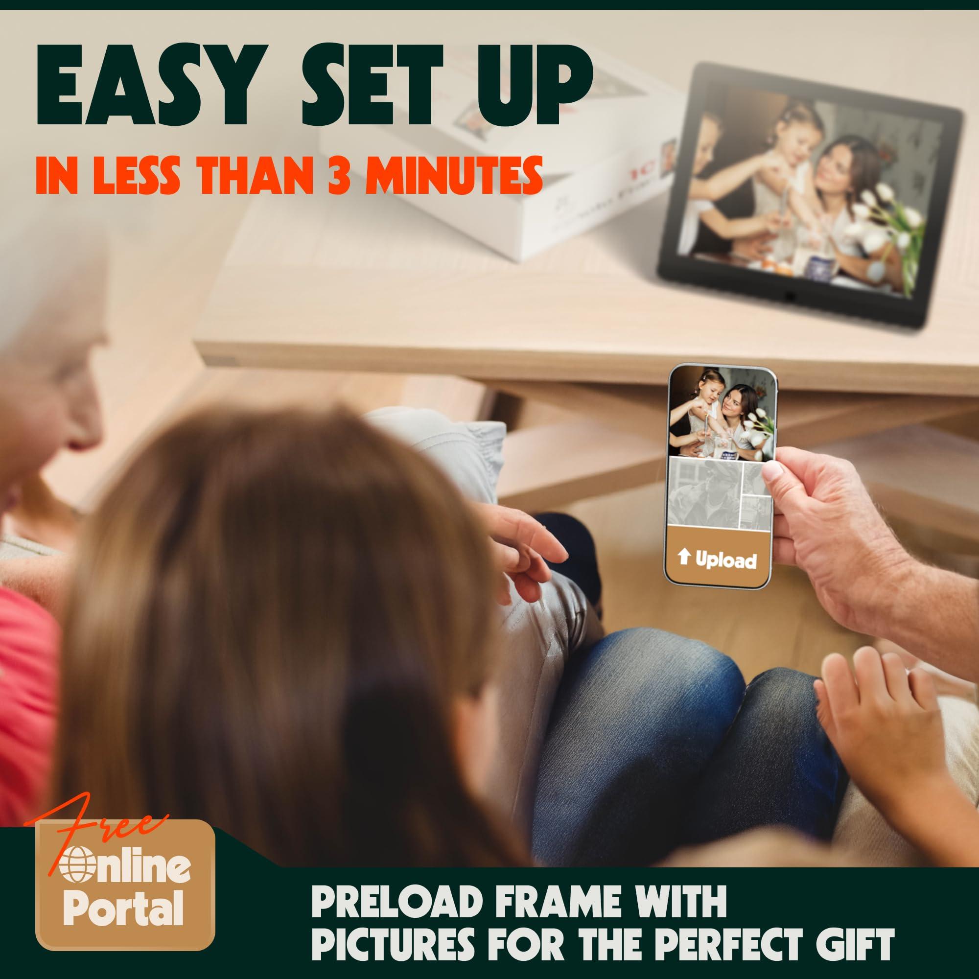Pix Star PixStar 10 inch Digital Frame WiFi | Free Unlimited Cloud Storage | Motion Sensor | Highly giftable for Grandparents | IPS Display | Easy Setup Digital Photo Frame | Electronic Picture Frame