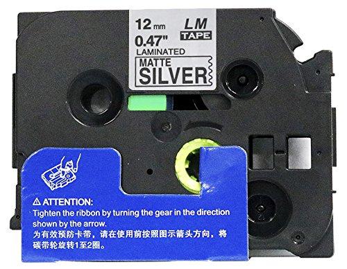 LM Tapes LM Tapes - Premium 1/2\" Black Print on Matte Silver Label (12mm 0.47 Laminated) Compatible with Brother TZe-M931 P-Touch Tape and Comes with a Great Tape Color/Size Guide.