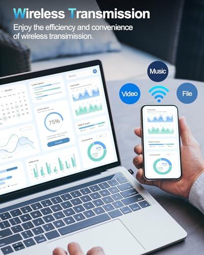 ZEXMTE ZEXMTE USB Bluetooth Adapter for PC, 5.3 Bluetooth Dongle Receiver EDR & BLE, Plug and Play for Desktop Laptop Keyboard Mouse Headsets Speakers, USB Bluetooth Adapter for PC Windows 11/10/8.1/7