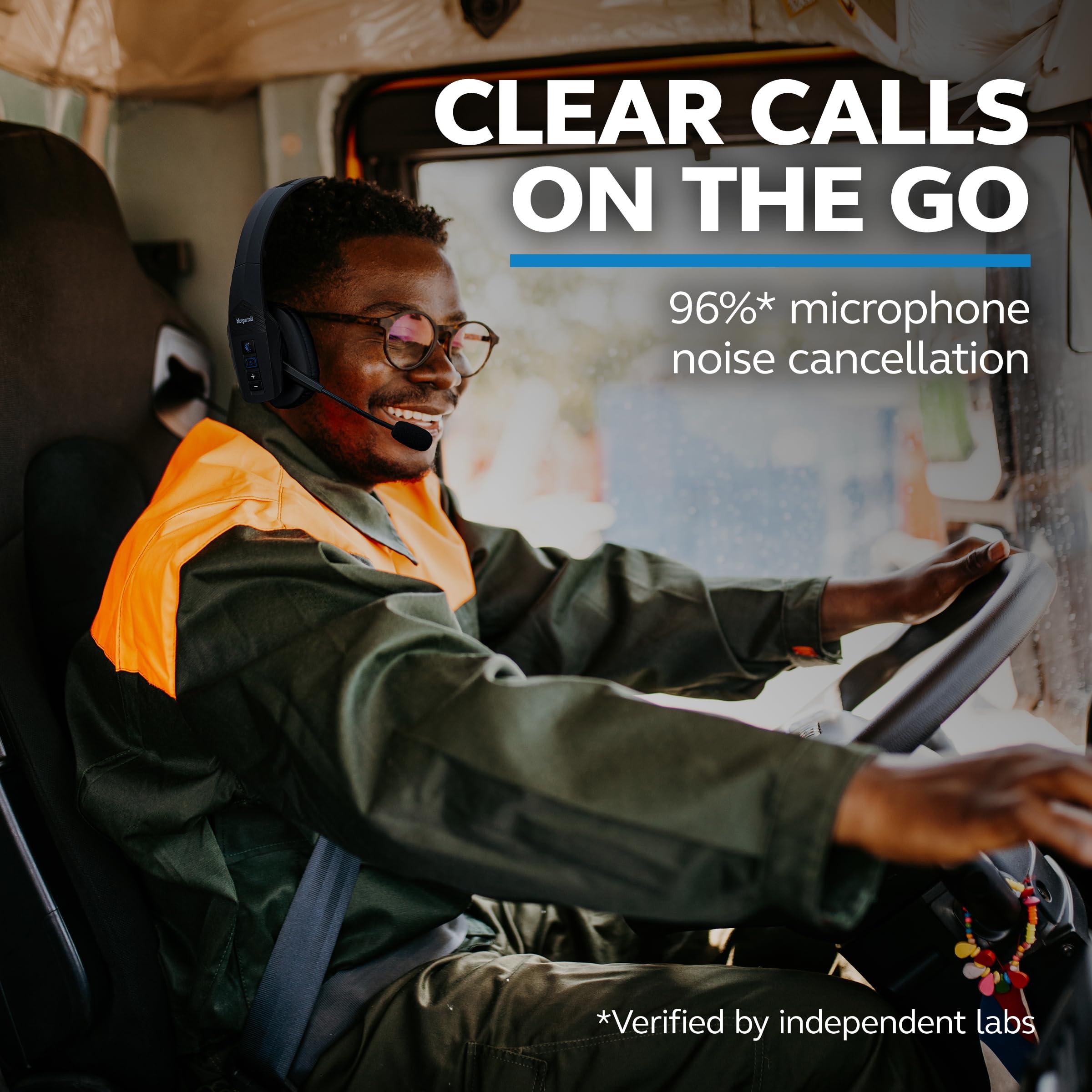 BlueParrott BlueParrott B450-XT Noise Cancelling Trucker Bluetooth Headset  Updated Design with Industry Leading Sound & Improved Comfort, Ideal for Anyone On The Go, Up to 24 Hours of Talk Time, Black