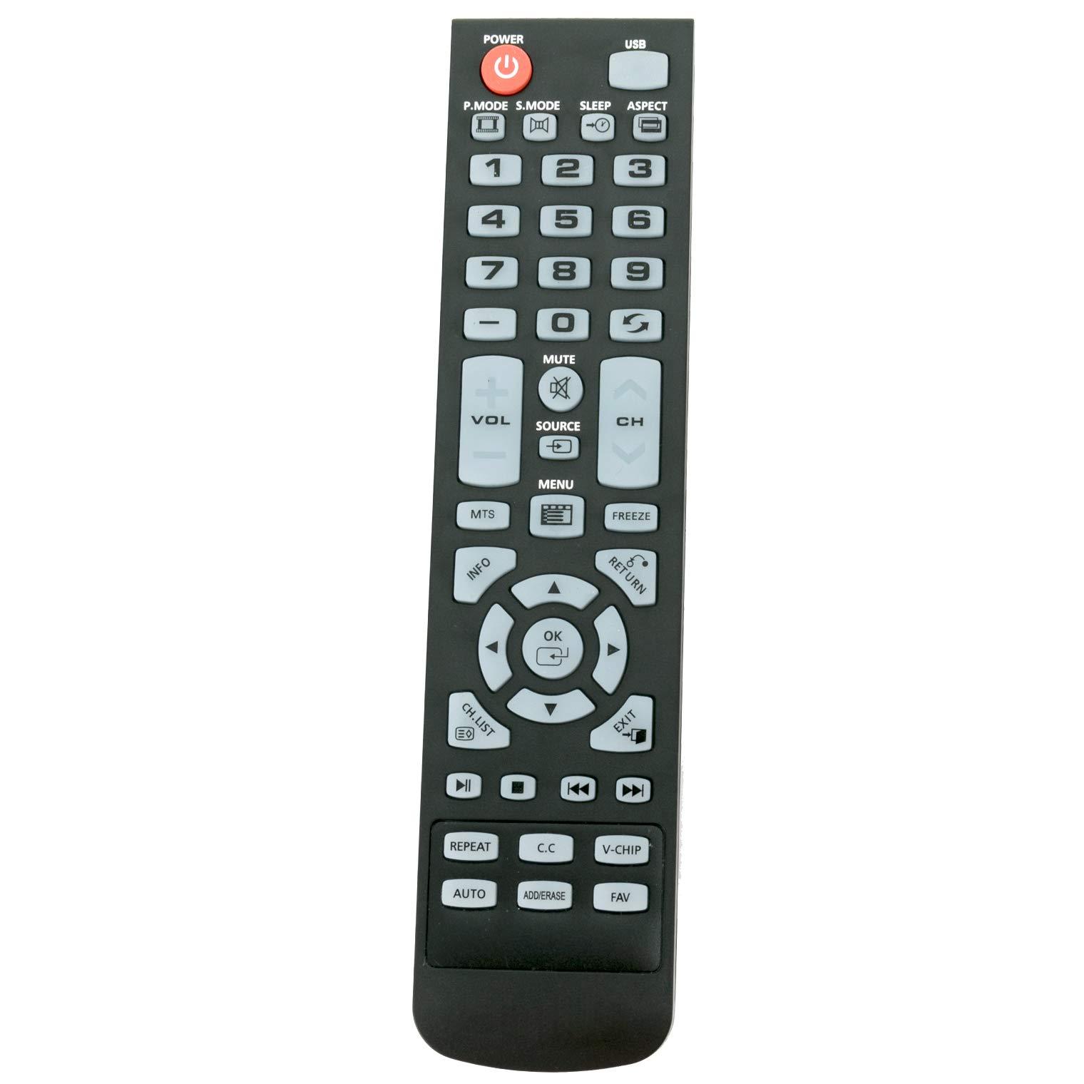 AIDITIYMI New Replacement Remote Control Supports for Element LED TV ELEFT195 ELEFT222 ELEFT326 ELEFT407 ELEFT506 ELEFW195 ELEFW247 ELEFW248 ELEFW328 ELEFW504 ELEFW505 ELEFW581 XHY353 WS-1688