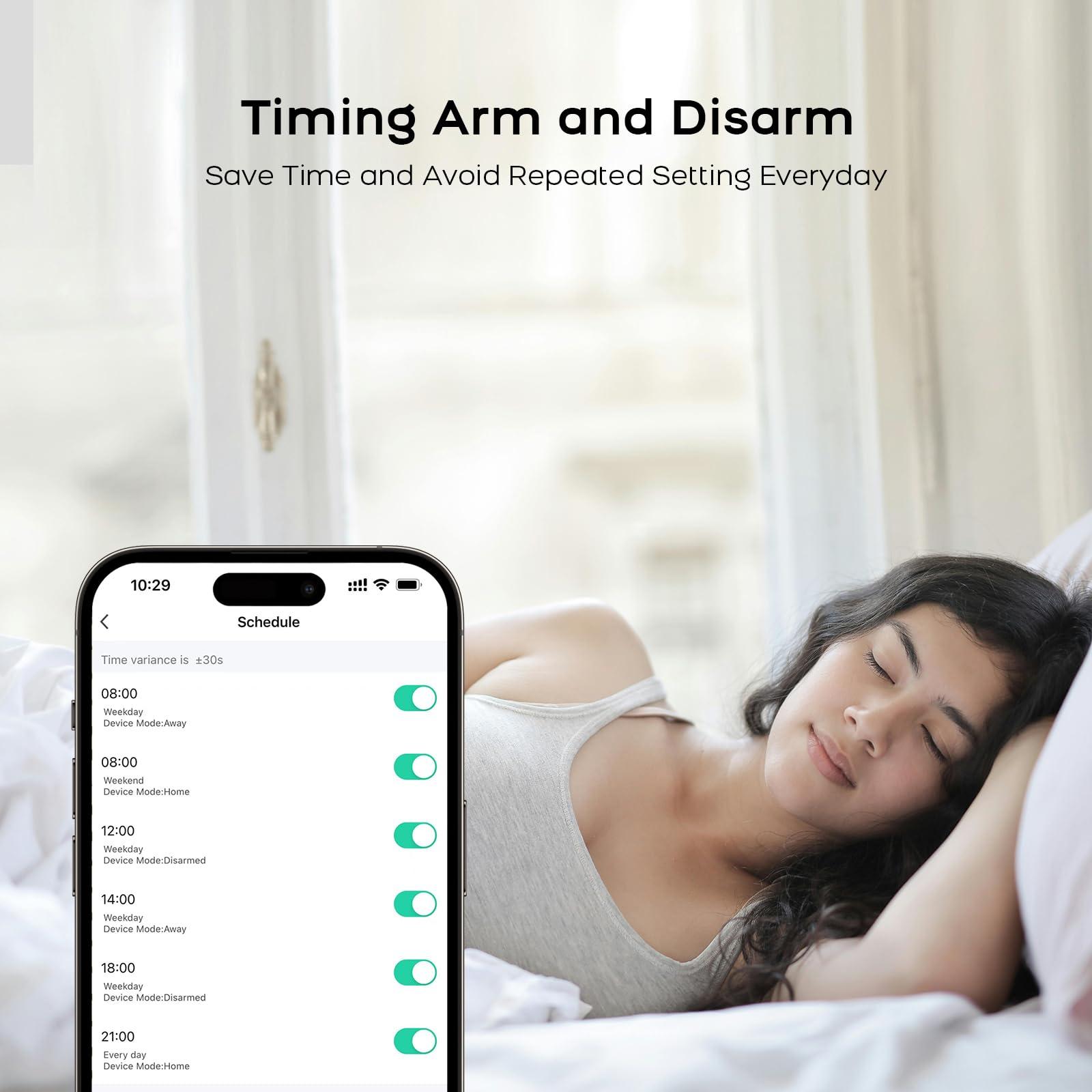 Clouree Touch Screen Alarm System for Whole House Security, WiFi Wireless Home Alarm 20 Piece Kit with Siren, PIR Motion Sensor, Remote Controls, Window/Door Sensor,Support SMS Push