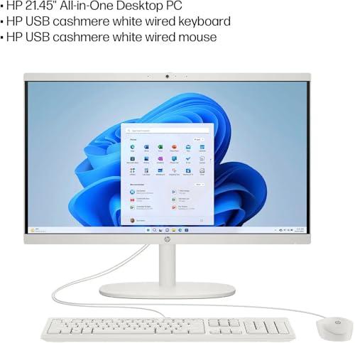 HP HP 2024 22-dg000 All-in-One Desktop 21.45" 1920 x 1080 IPS Intel Celeron Processor J4025 2-Core Intel UHD Graphics 600 4GB DDR4 256GB SSD Windows 11 Pro USB Cashmere Wired Keyboard and Mouse