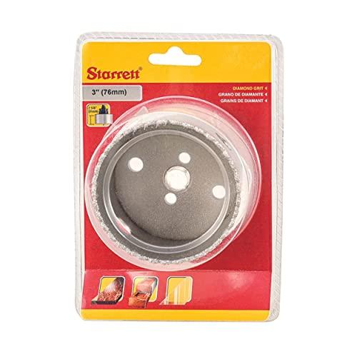 Starrett Starrett Diamond Grit Hole Saw - Ideal for Drilling Small Diameter Holes - 3\" Diameter, 1-5/8\" Cutting Depth, 5/8-18 Thread Size, XA2/XA10 Arbor Type, Silver - KD0300-N