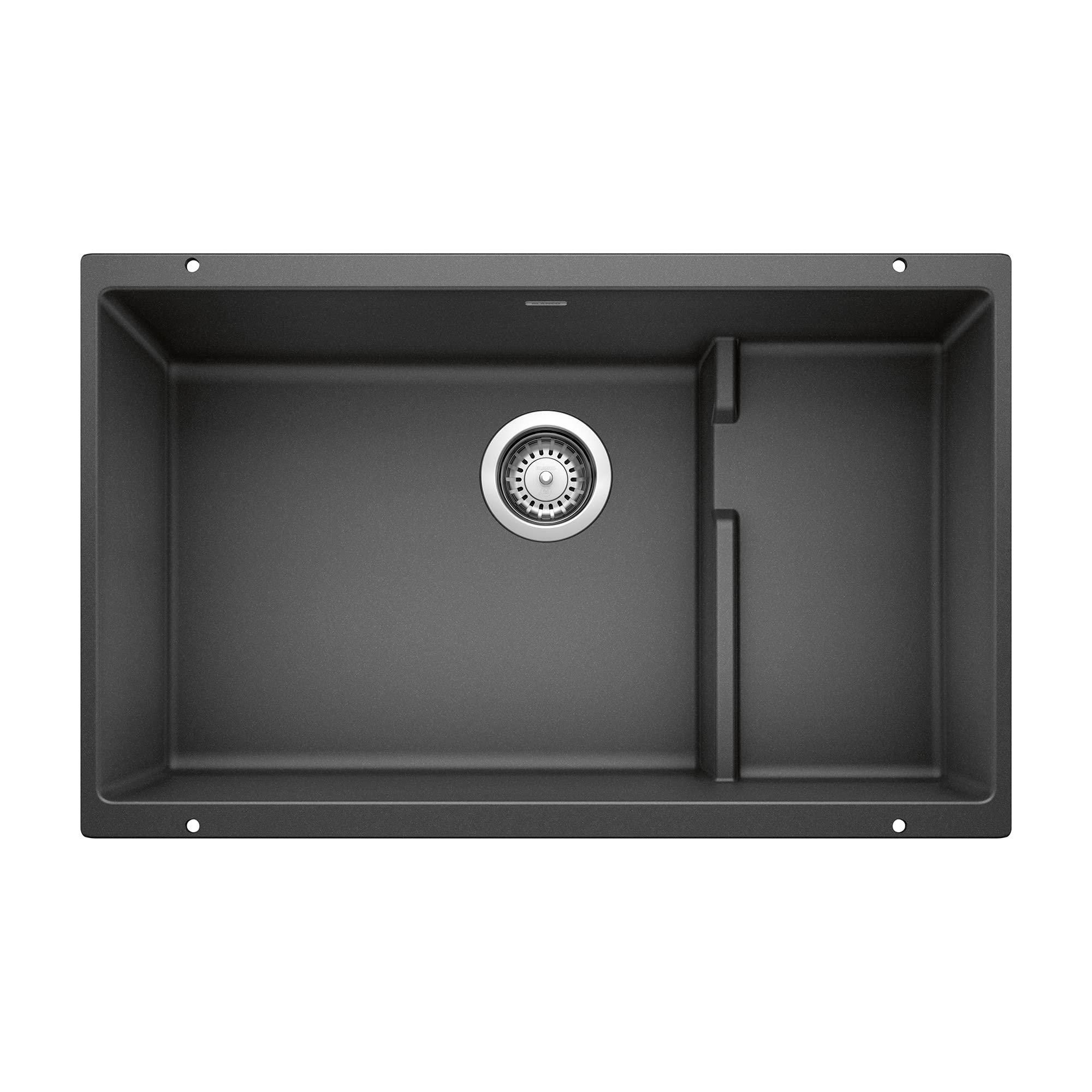 BLANCO BLANCO, Anthracite 519450 PRECIS CASCADE SILGRANIT Undermount Kitchen Sink with Colander