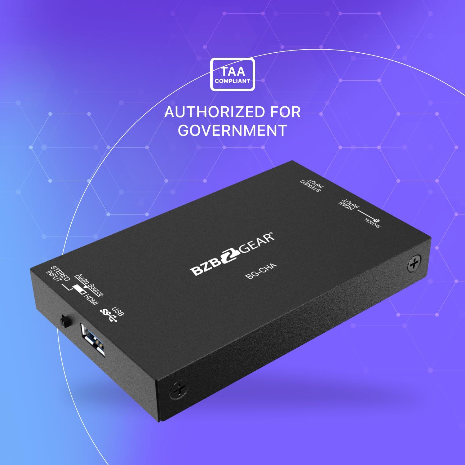 BZB GEAR BZBGEAR USB 3.1 1080P FHD HDMI Video Capture Card with Scaler and Audio - BG-CHA