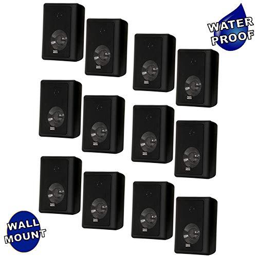 Acoustic Audio by Goldwood Acoustic Audio 151B Indoor Outdoor 2 Way Speakers 3600 Watt Black 6 Pair Pack 151B-6Pr